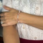 Fashion, accesorii si bijuterii - Femei - Bijuterii femei - Bratari femei - Bratara femei Rodonit si Perle Agrata, ajustabila, cupru placat cu aur - Infinity.ro