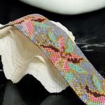 Fashion, accesorii si bijuterii - Femei - Bijuterii femei - Bratari femei - Susur de petale - Bratara lata eleganta din margele japoneze miyuki- model floral - Infinity.ro
