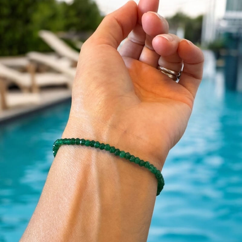 Fashion, accesorii si bijuterii - Femei - Bijuterii femei - Bratari femei - Bratara femei handmade Narcisa din Jad Verde cu argint 925 - Infinity.ro