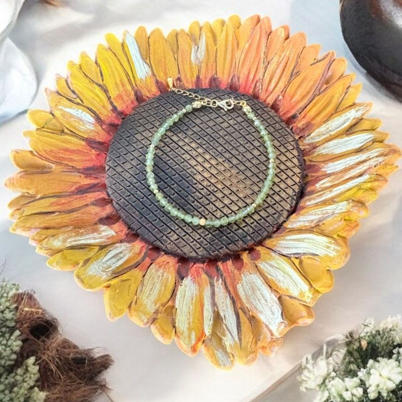 Fashion, accesorii si bijuterii - Femei - Bijuterii femei - Bratari femei - Bratara femei Coronis din cristale de Peridot si argint placat cu aur - Infinity.ro