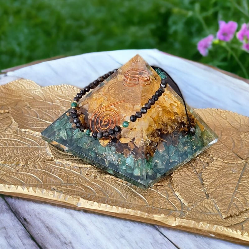 Fashion, accesorii si bijuterii - Femei - Bijuterii femei - Bratari femei - Bratara Snur dama din pietre naturale Aimee, cristale de Obsidian si Malachit cu accesorii din argint 925 - Infinity.ro
