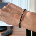 Fashion, accesorii si bijuterii - Femei - Bijuterii femei - Bratari femei - Bratara Snur dama din pietre naturale Aimee, cristale de Obsidian si Malachit cu accesorii din argint 925 - Infinity.ro