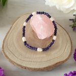 Fashion, accesorii si bijuterii - Femei - Bijuterii femei - Bratari femei - Bratara dama Nedia cu Jad Mov fatetat cu Perle Naturale - Infinity.ro