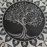 Casa si Gradina - Decoratiuni - Tablouri - O mandala sclipitoare- Copacul Vietii- Negru-Argintiu- 40 cm - Infinity.ro