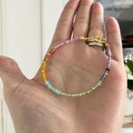 Fashion, accesorii si bijuterii - Femei - Bijuterii femei - Bratari femei - Bratara femei delicata multicolora Evette din cristale naturale cu argint placat cu aur - Infinity.ro