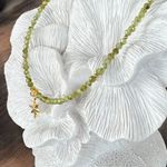 Fashion, accesorii si bijuterii - Femei - Bijuterii femei - Coliere femei - Colier choker femei Coronis din cristale de Peridot si argint placat cu aur - Infinity.ro