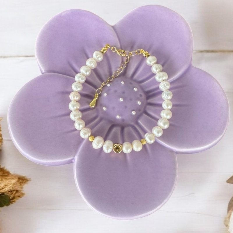 Fashion, accesorii si bijuterii - Femei - Bijuterii femei - Bratari femei - Bratara femei perle de cultura si argint placat cu aur Luana - Infinity.ro