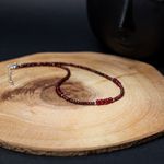 Fashion, accesorii si bijuterii - Femei - Bijuterii femei - Coliere femei - Colier choker Kavin din pietre semipretioase de Granat si Rubin, inchidere si accesorii din argint 925 - Infinity.ro