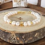 Fashion, accesorii si bijuterii - Femei - Bijuterii femei - Bratari femei - Bratara femei perle de cultura si argint placat cu aur Luana - Infinity.ro