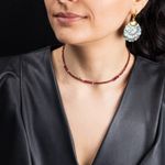Fashion, accesorii si bijuterii - Femei - Bijuterii femei - Coliere femei - Colier choker Kavin din pietre semipretioase de Granat si Rubin, inchidere si accesorii din argint 925 - Infinity.ro