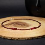 Fashion, accesorii si bijuterii - Femei - Bijuterii femei - Coliere femei - Colier choker Kavin din pietre semipretioase de Granat si Rubin, inchidere si accesorii din argint 925 - Infinity.ro