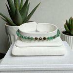 Fashion, accesorii si bijuterii - Femei - Bijuterii femei - Bratari femei - Bratara pentru femei Rana din Smarald African, Obsidian si Jad Verde cu Argint placat cu Aur - Infinity.ro
