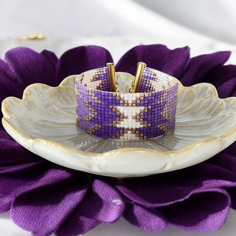 Fashion, accesorii si bijuterii - Femei - Bijuterii femei - Bratari femei - Bratara eleganta femei Poesis din margele Miyuki, impletita manual - Infinity.ro