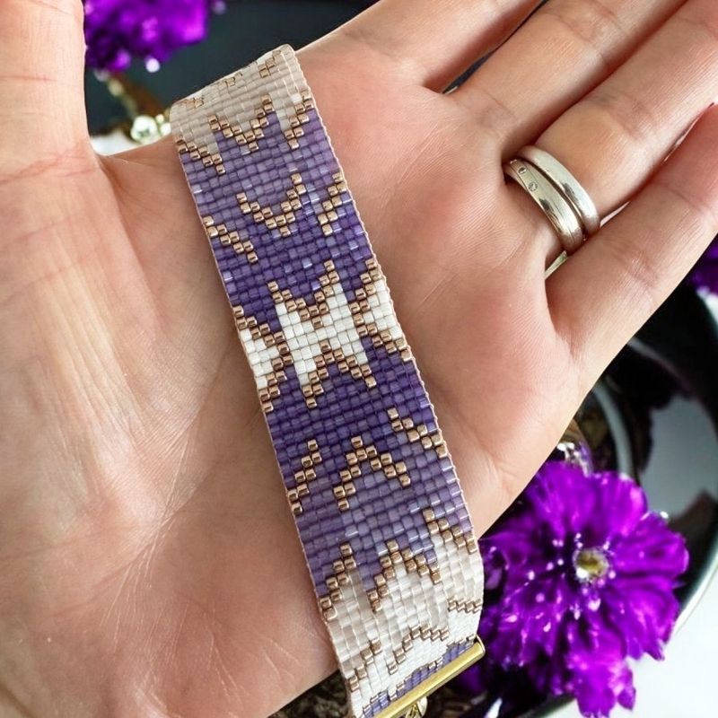 Fashion, accesorii si bijuterii - Femei - Bijuterii femei - Bratari femei - Bratara eleganta femei Poesis din margele Miyuki, impletita manual - Infinity.ro