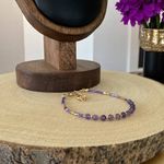 Fashion, accesorii si bijuterii - Femei - Bijuterii femei - Bratari femei - Bratara eleganta cu cristale de Ametist cu Miyuki mov si argint placat cu aur - Infinity.ro