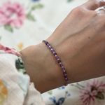 Fashion, accesorii si bijuterii - Femei - Bijuterii femei - Bratari femei - Bratara eleganta cu cristale de Ametist cu Miyuki mov si argint placat cu aur - Infinity.ro