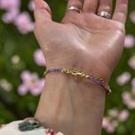 Fashion, accesorii si bijuterii - Femei - Bijuterii femei - Bratari femei - Bratara eleganta cu cristale de Ametist cu Miyuki mov si argint placat cu aur - Infinity.ro