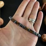 Fashion, accesorii si bijuterii - Barbati - Bijuterii barbati - Bratari barbati - Bratara barbati handmade Amos din Hematit si Ochi de Tigru, ajustabila cu snur - Infinity.ro