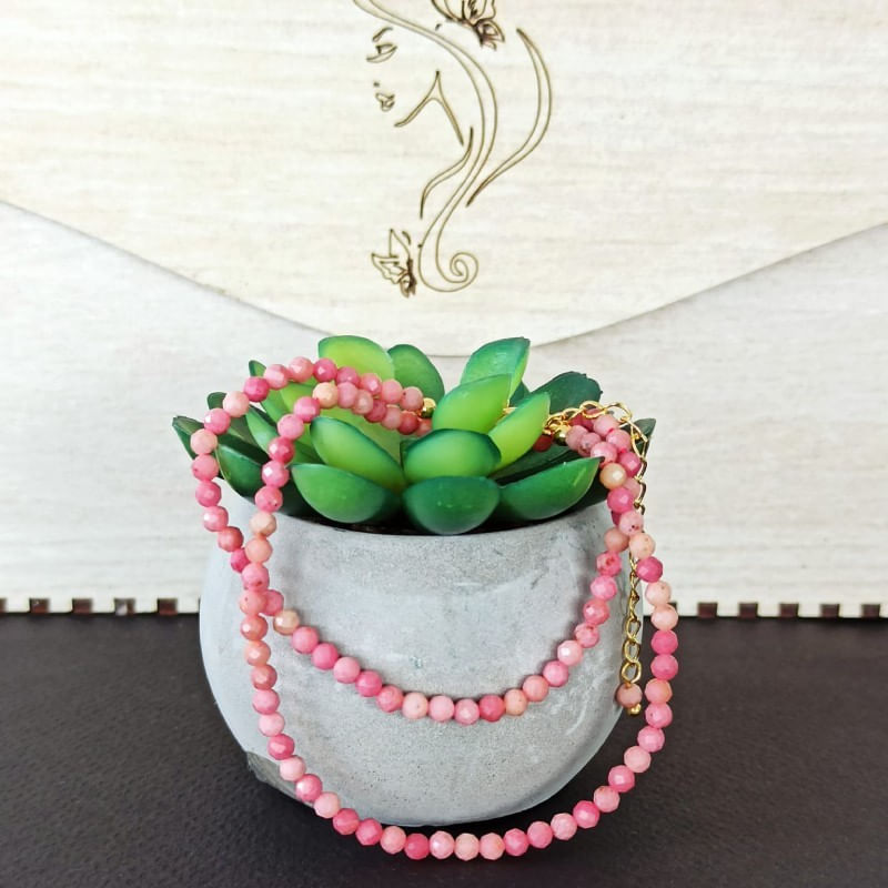 Fashion, accesorii si bijuterii - Femei - Bijuterii femei - Coliere femei - Colier choker Minis pietre semipretioase Rodonit - Infinity.ro