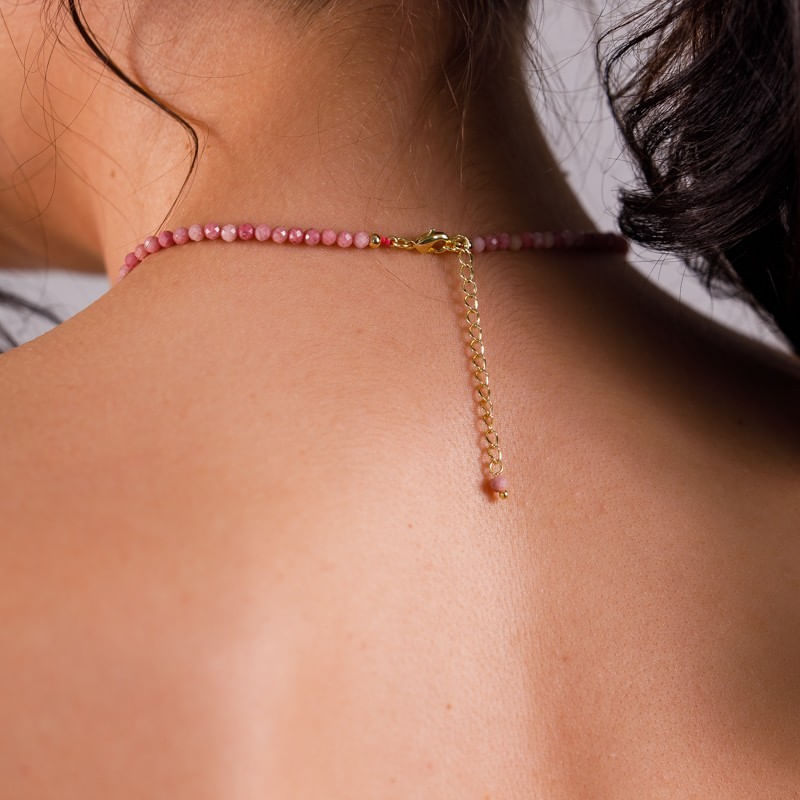 Fashion, accesorii si bijuterii - Femei - Bijuterii femei - Coliere femei - Colier choker Minis pietre semipretioase Rodonit - Infinity.ro