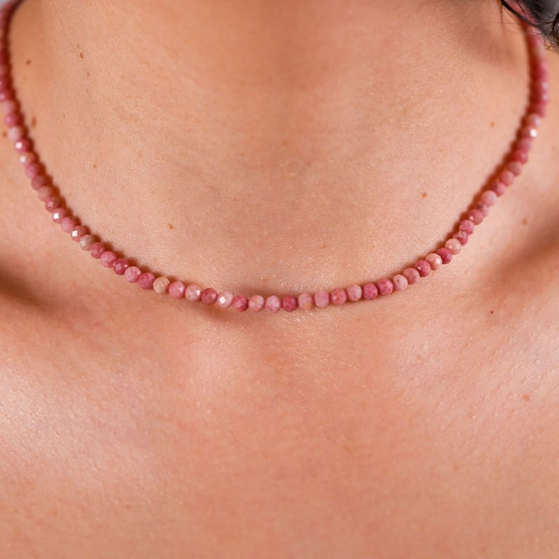 Fashion, accesorii si bijuterii - Femei - Bijuterii femei - Coliere femei - Colier choker Minis pietre semipretioase Rodonit - Infinity.ro