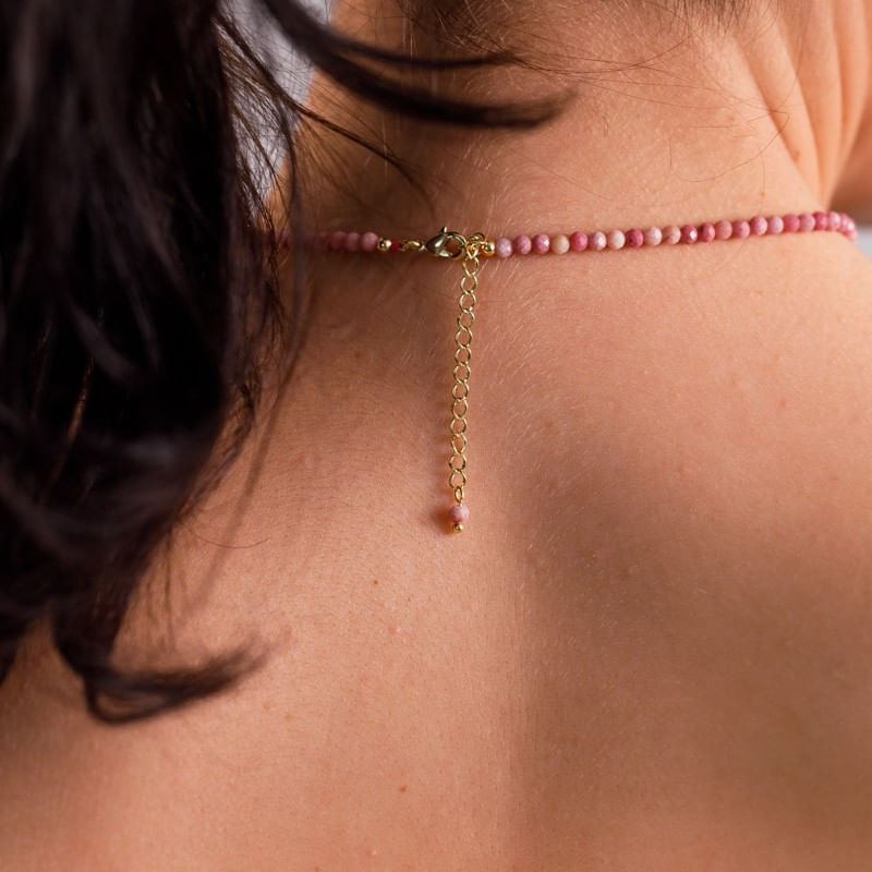 Fashion, accesorii si bijuterii - Femei - Bijuterii femei - Coliere femei - Colier choker Minis pietre semipretioase Rodonit - Infinity.ro