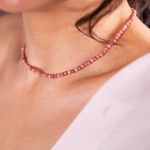 Fashion, accesorii si bijuterii - Femei - Bijuterii femei - Coliere femei - Colier choker Minis pietre semipretioase Rodonit - Infinity.ro