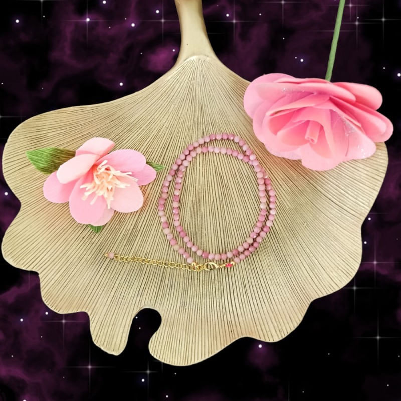 Fashion, accesorii si bijuterii - Femei - Bijuterii femei - Coliere femei - Colier choker Minis pietre semipretioase Rodonit - Infinity.ro