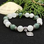Fashion, accesorii si bijuterii - Femei - Bijuterii femei - Bratari femei - Bratara cristale Piatra Lunii si Jad Verde, Camila, pentru femei, cu margele de 8mm - Infinity.ro