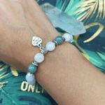 Fashion, accesorii si bijuterii - Femei - Bijuterii femei - Bratari femei - Bratara cristale Piatra Lunii si Jad Verde, Camila, pentru femei, cu margele de 8mm - Infinity.ro