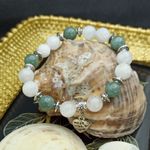 Fashion, accesorii si bijuterii - Femei - Bijuterii femei - Bratari femei - Bratara cristale Piatra Lunii si Jad Verde, Camila, pentru femei, cu margele de 8mm - Infinity.ro