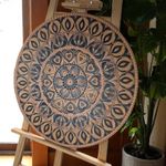 Casa si Gradina - Decoratiuni - Tablouri - Frumusetea imperfectiunii-Tablou mandala unicat pictat manual pe suport de lemn, 60 cm - Infinity.ro