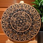 Casa si Gradina - Decoratiuni - Tablouri - Frumusetea imperfectiunii-Tablou mandala unicat pictat manual pe suport de lemn, 60 cm - Infinity.ro
