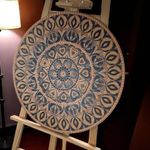 Casa si Gradina - Decoratiuni - Tablouri - Frumusetea imperfectiunii-Tablou mandala unicat pictat manual pe suport de lemn, 60 cm - Infinity.ro