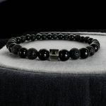 Fashion, accesorii si bijuterii - Barbati - Bijuterii barbati - Bratari barbati - Bratara barbati eleganta Jamil din Onix si Piatra de Lava - Infinity.ro