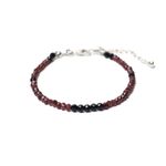 Fashion, accesorii si bijuterii - Femei - Bijuterii femei - Bratari femei - Bratara pietre semipretioase de Granat si Spinel negru, Ania, inchidere din argint 925 - Infinity.ro