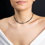 Fashion, accesorii si bijuterii - Femei - Bijuterii femei - Coliere femei - Colier choker Blake din pietre semipretioase de Spinel negre, cu accesorii si sistem de inchidere din argint 925 - Infinity.ro