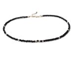 Fashion, accesorii si bijuterii - Femei - Bijuterii femei - Coliere femei - Colier choker Blake din pietre semipretioase de Spinel negre, cu accesorii si sistem de inchidere din argint 925 - Infinity.ro