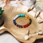 Fashion, accesorii si bijuterii - Femei - Bijuterii femei - Bratari femei - Bratara 7 Chakre Nina din cristale de Ametist, Lapis Lazuli, Angelit, Amazonit, Citrin, Ochi de Tigru si Jad Rosu - Infinity.ro