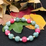 Fashion, accesorii si bijuterii - Femei - Bijuterii femei - Bratari femei - Bratara dama Odette, din pietre semipretioase de Jad Verde si Jad Rosu, margele de 8mm - Infinity.ro