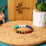Fashion, accesorii si bijuterii - Femei - Bijuterii femei - Bratari femei - Bratara 7 Chakre Nina din cristale de Ametist, Lapis Lazuli, Angelit, Amazonit, Citrin, Ochi de Tigru si Jad Rosu - Infinity.ro