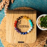 Fashion, accesorii si bijuterii - Femei - Bijuterii femei - Bratari femei - Bratara 7 Chakre Nina din cristale de Ametist, Lapis Lazuli, Angelit, Amazonit, Citrin, Ochi de Tigru si Jad Rosu - Infinity.ro