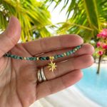 Fashion, accesorii si bijuterii - Femei - Bijuterii femei - Coliere femei - Colier choker Labradorit Celia cu accesorii din argint placat cu aur - Infinity.ro