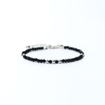 Fashion, accesorii si bijuterii - Femei - Bijuterii femei - Bratari femei - Bratara dama pietre semipretioase Blake din Spinel negru, cu accesorii si sistem de inchidere din argint - Infinity.ro