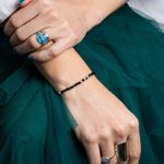 Fashion, accesorii si bijuterii - Femei - Bijuterii femei - Bratari femei - Bratara dama pietre semipretioase Blake din Spinel negru, cu accesorii si sistem de inchidere din argint - Infinity.ro