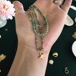 Fashion, accesorii si bijuterii - Femei - Bijuterii femei - Coliere femei - Colier handmade in 3 straturi verde Safyia cu Miyuki, Jad Verde si argint - Infinity.ro