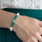 Fashion, accesorii si bijuterii - Femei - Bijuterii femei - Bratari femei - Bratara dama Edeline din cristale de Malachit si Tridacna cu Argint 925 - Infinity.ro