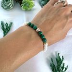 Fashion, accesorii si bijuterii - Femei - Bijuterii femei - Bratari femei - Bratara dama Edeline din cristale de Malachit si Tridacna cu Argint 925 - Infinity.ro