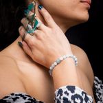 Fashion, accesorii si bijuterii - Femei - Bijuterii femei - Bratari femei - Bratara dama Serena din cristale de Acvamarin si Angelit, cu accesorii din Argint 925 - Infinity.ro