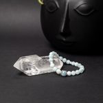 Fashion, accesorii si bijuterii - Femei - Bijuterii femei - Bratari femei - Bratara dama Serena din cristale de Acvamarin si Angelit, cu accesorii din Argint 925 - Infinity.ro